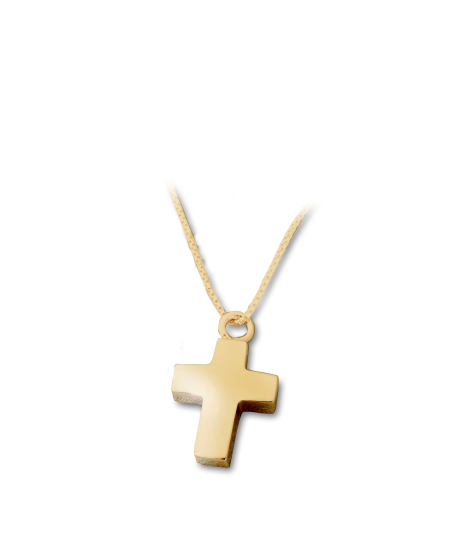 Ascheanhänger Am-Urn-Let aus vergoldetem Sterlingsilber Kreuz