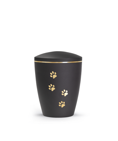 Naturstoffurne Edition Patas de Oro,Pfotenmotive, gold gebürstet