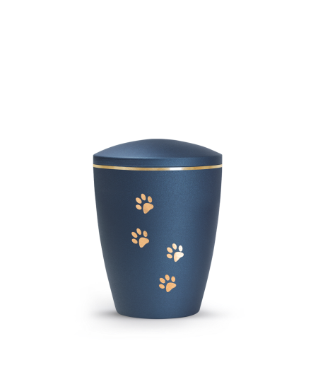 Naturstoffurne Edition Patas de Oro,Pfotenmotive, gold gebürstet