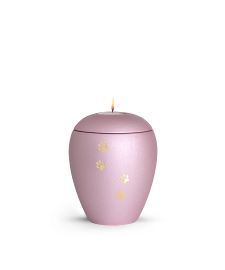 Keramikurne Edition Verona Sparkling Star und 4 Pfoten mit Gedenklichteinsatz