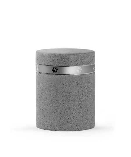 Naturstoffurne Edition Herakles Steinoptik mit Pfotenband