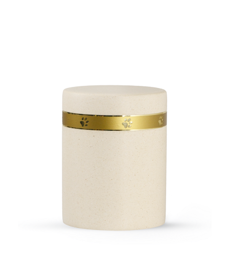 Naturstoffurne Edition Herakles Steinoptik mit Pfotenband