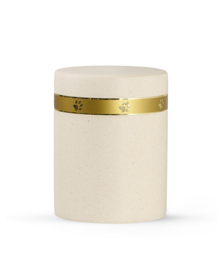 Naturstoffurne Edition Herakles Steinoptik mit Pfotenband