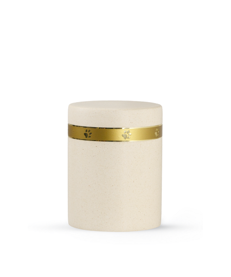 Naturstoffurne Edition Herakles Steinoptik mit Pfotenband