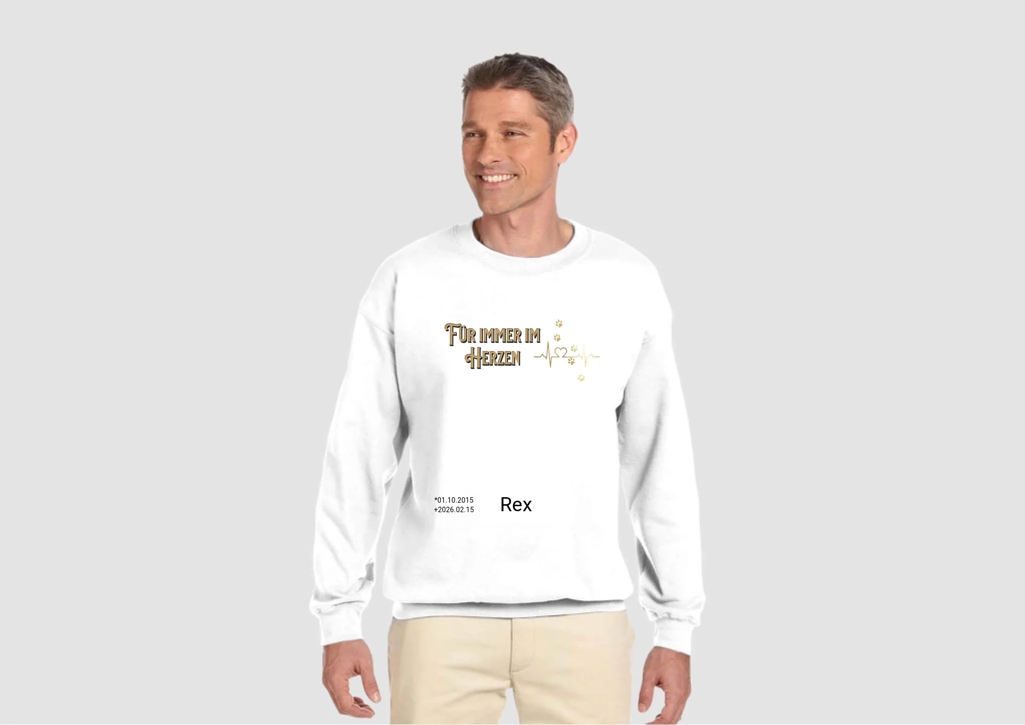 Erinnerungs Sweatshirt Für immer im Herzen- Individualisierbar