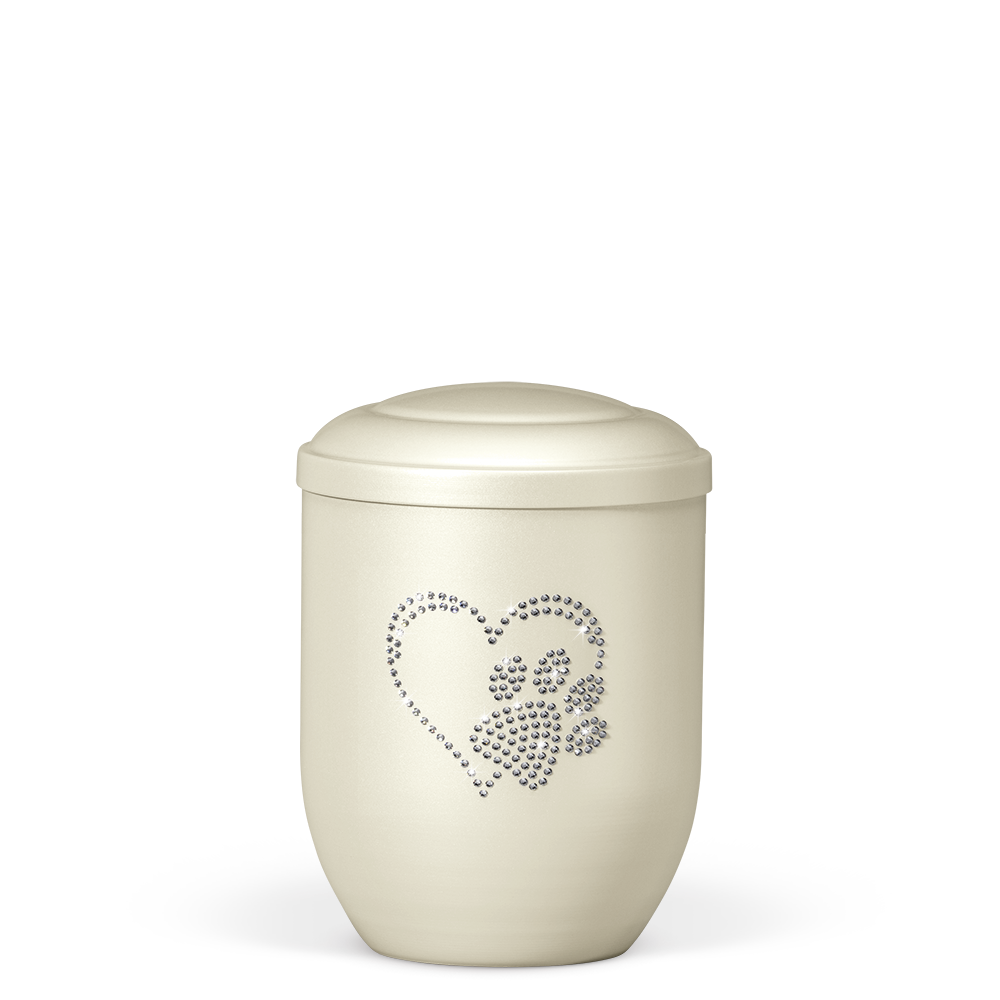 Metall, Herz m. Pfote – mit hochwertigen Kristallen