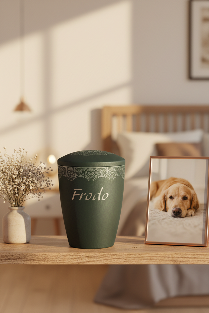 Frodo Urne im Schlafzimmer